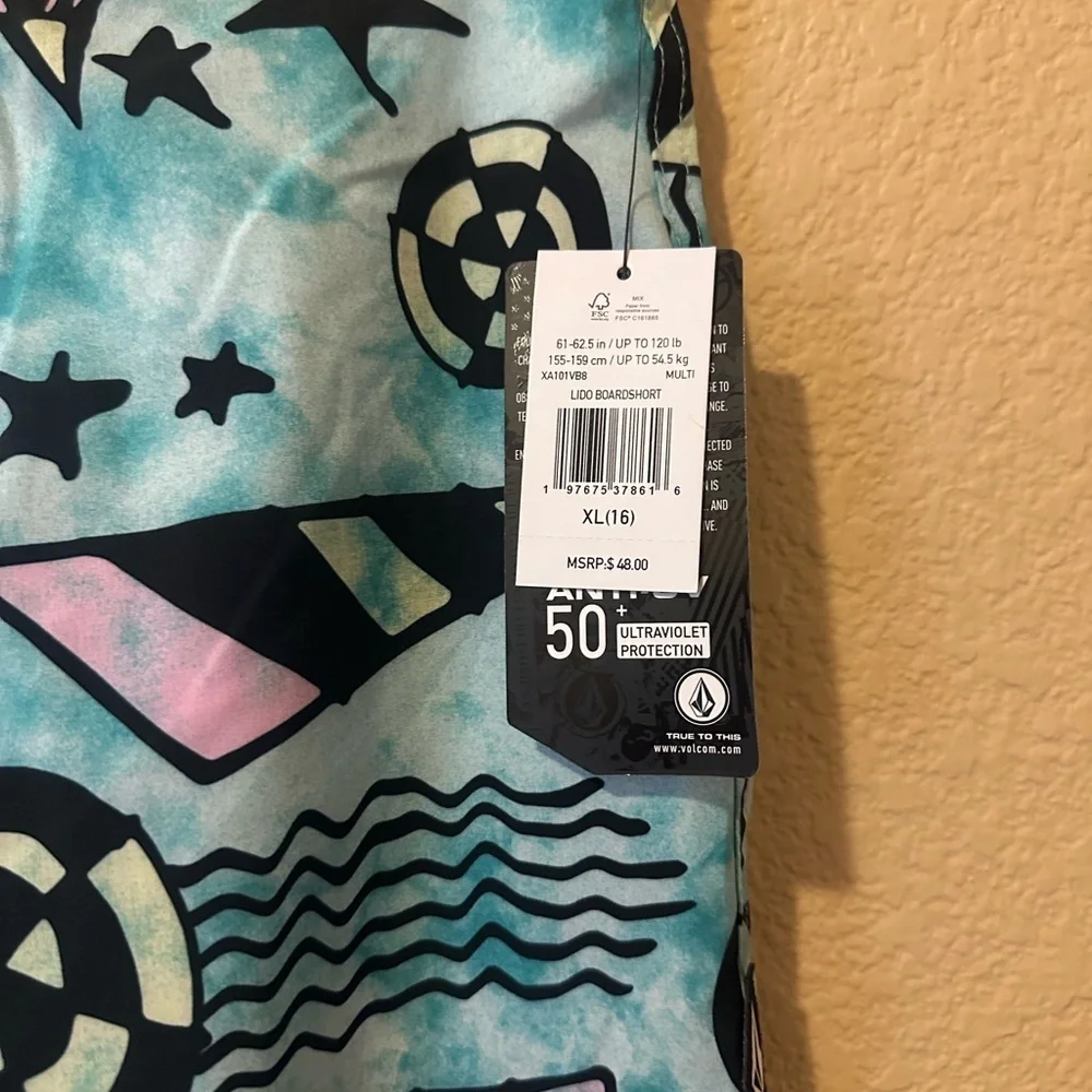 Volcom Yellow and Blue Hybrid Shorts with Geometric Design
